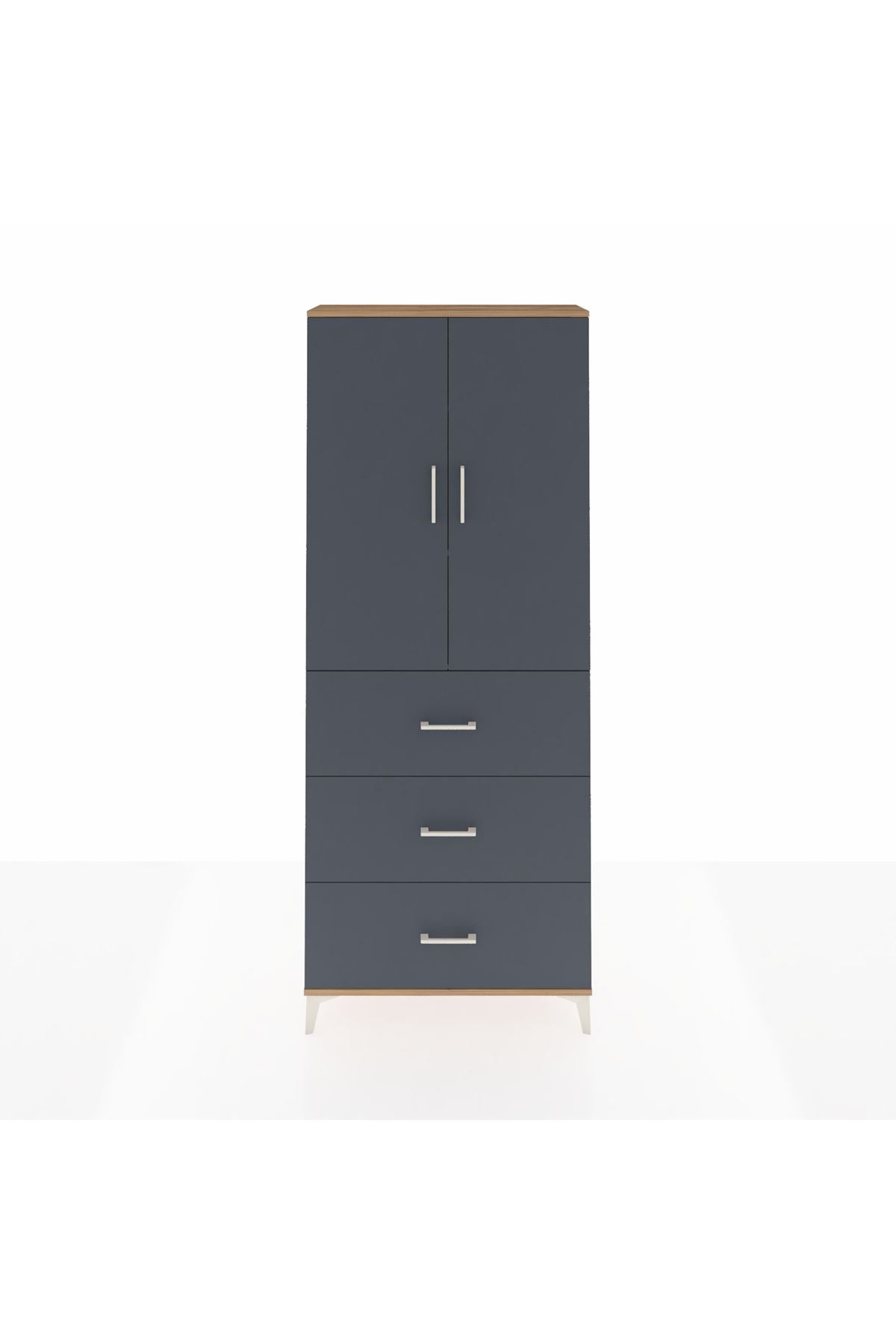 Arges Dolap 3 Raflı 3 Çekmeceli 2 Kapaklı 88x30x221 - S30M133V8A