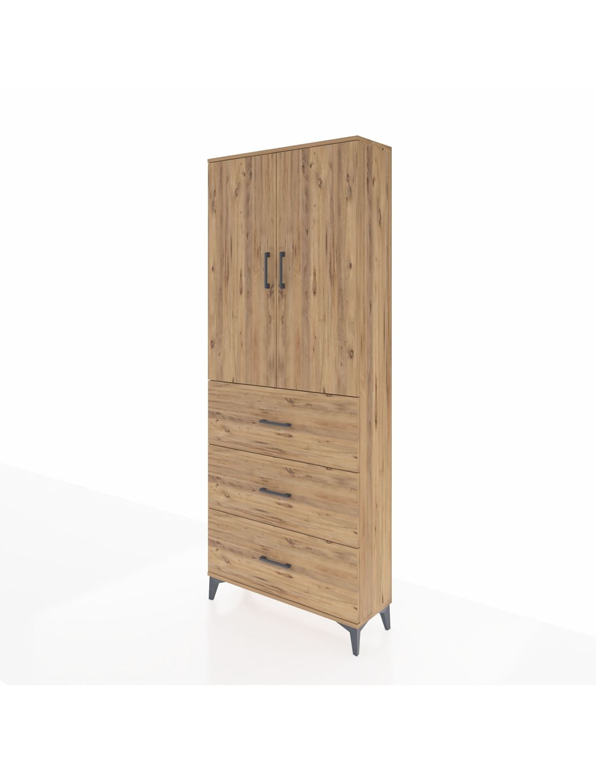 Arges Dolap 3 Raflı 3 Çekmeceli 2 Kapaklı 88x30x221 - S30M133V9A