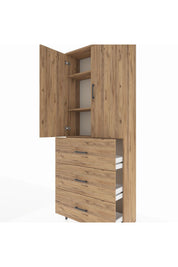 Arges Dolap 3 Raflı 3 Çekmeceli 2 Kapaklı 88x30x221 - S30M133V9A