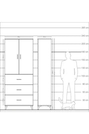 Arges Dolap 3 Raflı 3 Çekmeceli 2 Kapaklı 88x30x221 - S30M133V9A