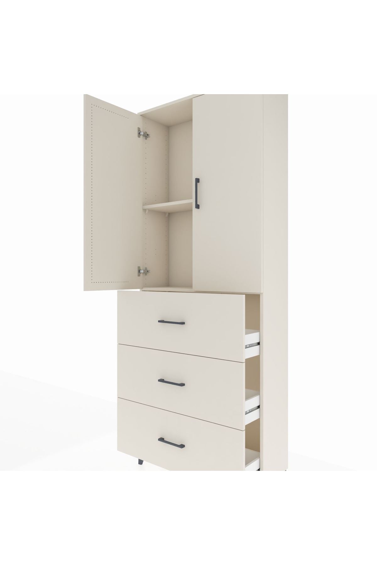 Arges Dolap 2 Raflı 3 Çekmeceli 2 Kapaklı 88x30x221 - S30M134V1A