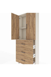 Arges Dolap 2 Raflı 3 Çekmeceli 2 Kapaklı 88x30x221 - S30M134V3A