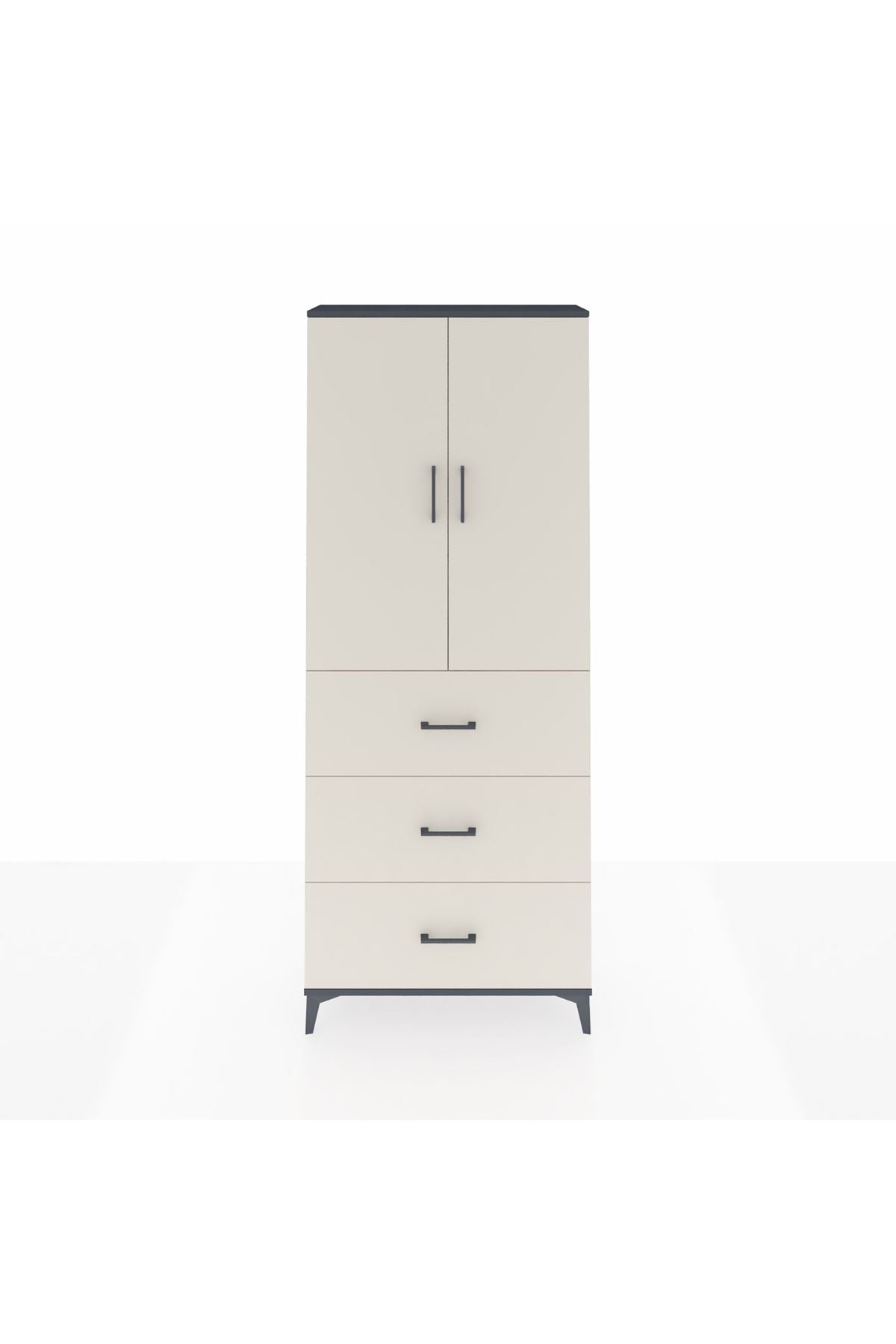 Arges Dolap 2 Raflı 3 Çekmeceli 2 Kapaklı 88x30x221 - S30M134V4A