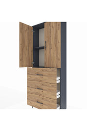Arges Dolap 2 Raflı 3 Çekmeceli 2 Kapaklı 88x30x221 - S30M134V6A