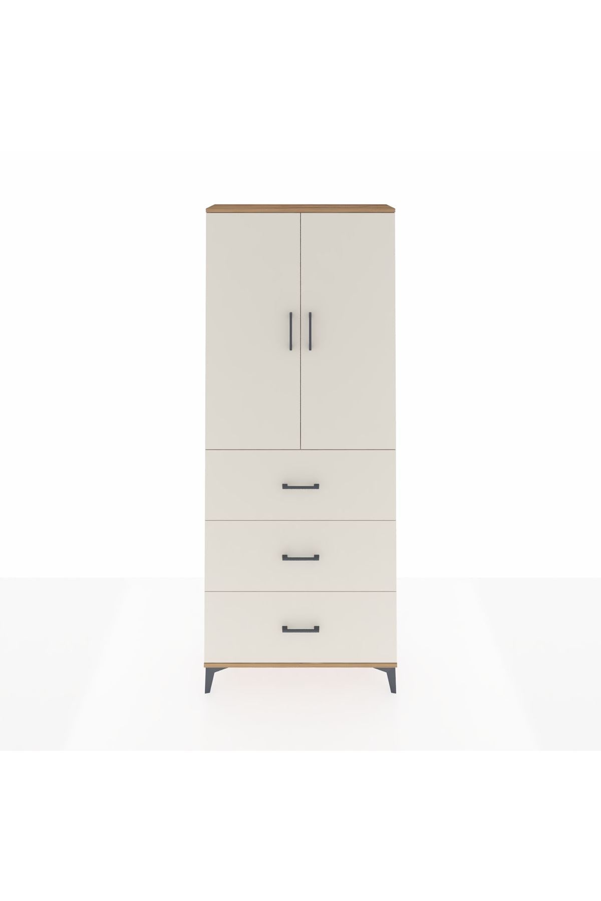 Arges Dolap 2 Raflı 3 Çekmeceli 2 Kapaklı 88x30x221 - S30M134V7A