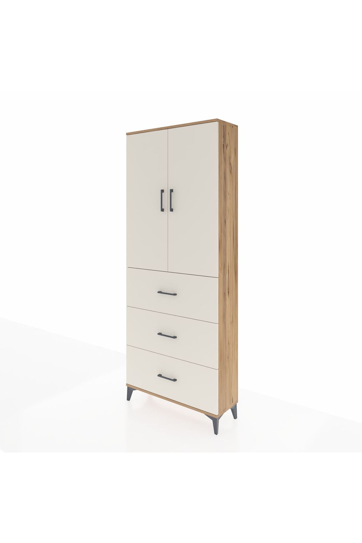 Arges Dolap 2 Raflı 3 Çekmeceli 2 Kapaklı 88x30x221 - S30M134V7A