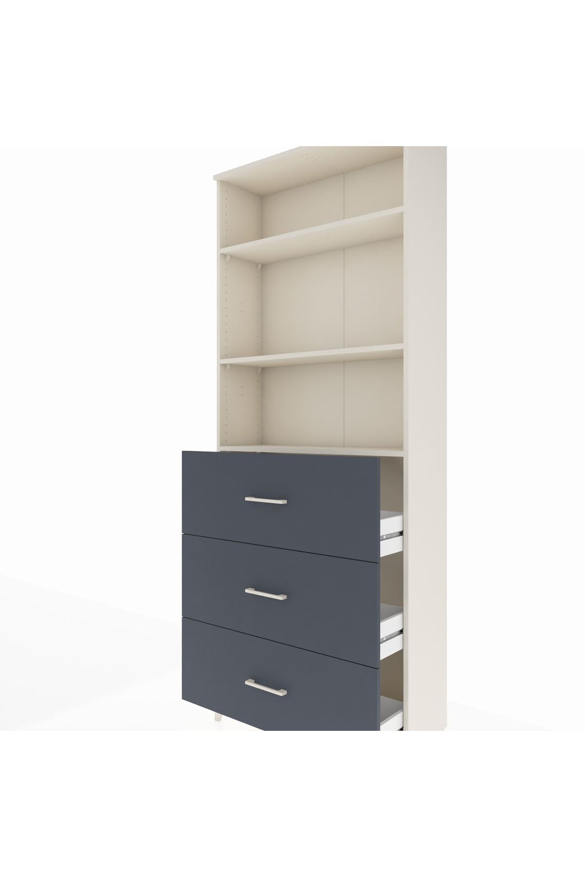 Arges Dolap 3 Raflı 3 Çekmeceli 88x30x221 - S30M135V2A
