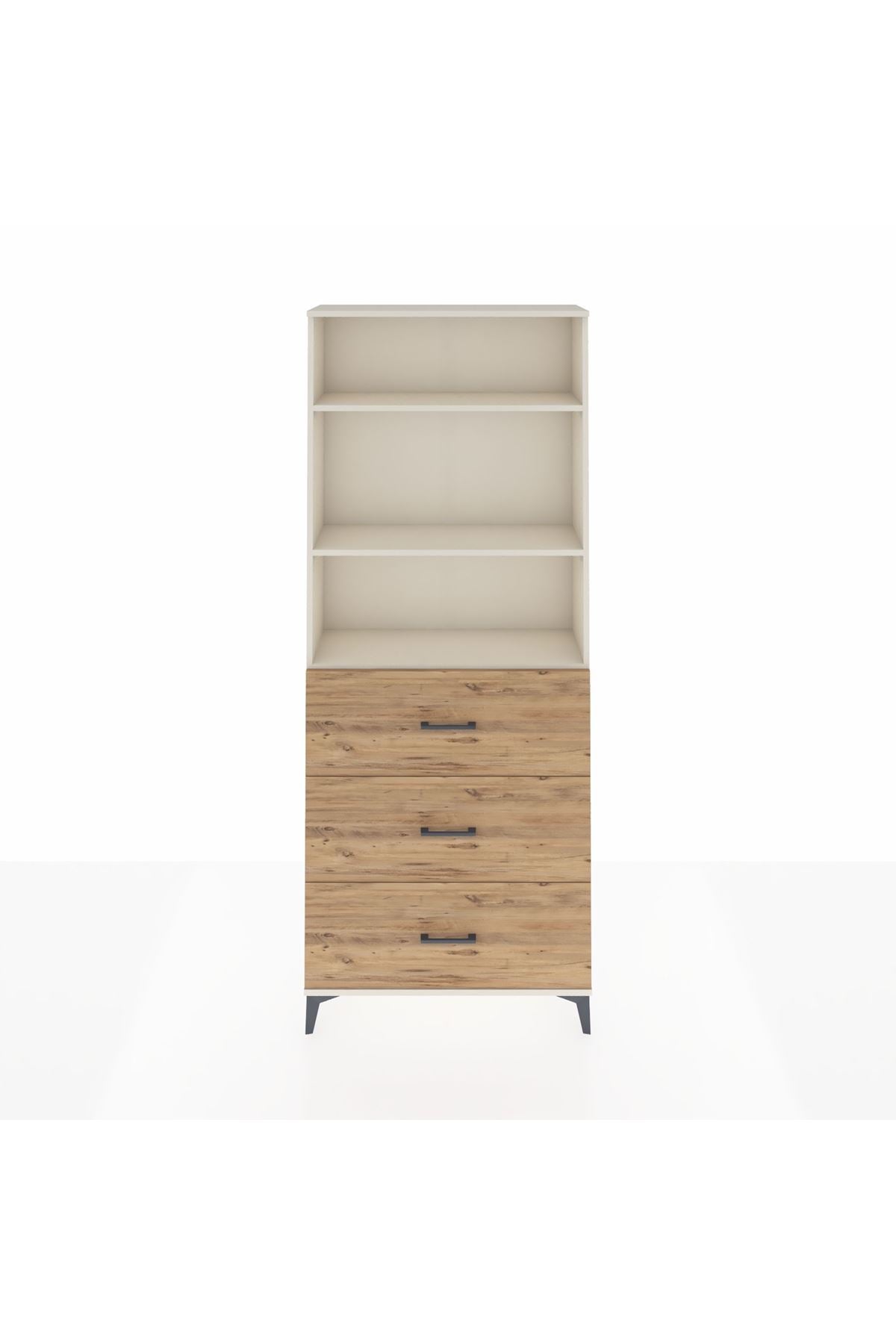 Arges Dolap 3 Raflı 3 Çekmeceli 88x30x221 - S30M135V3A