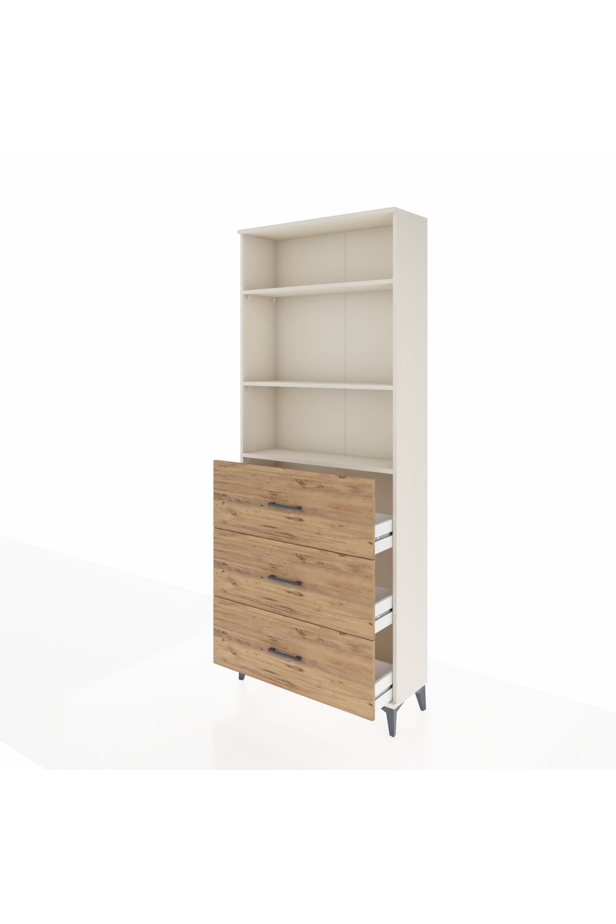 Arges Dolap 3 Raflı 3 Çekmeceli 88x30x221 - S30M135V3A