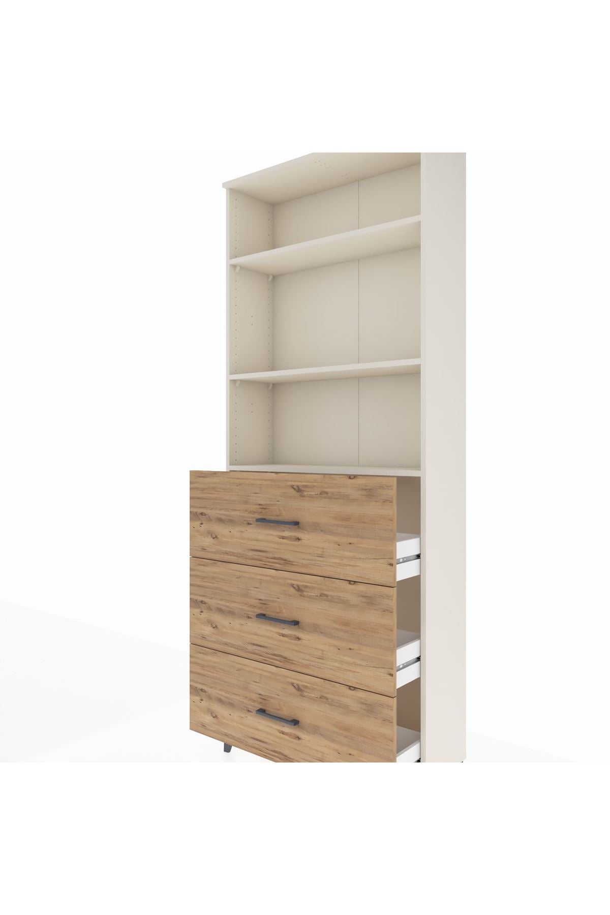 Arges Dolap 3 Raflı 3 Çekmeceli 88x30x221 - S30M135V3A