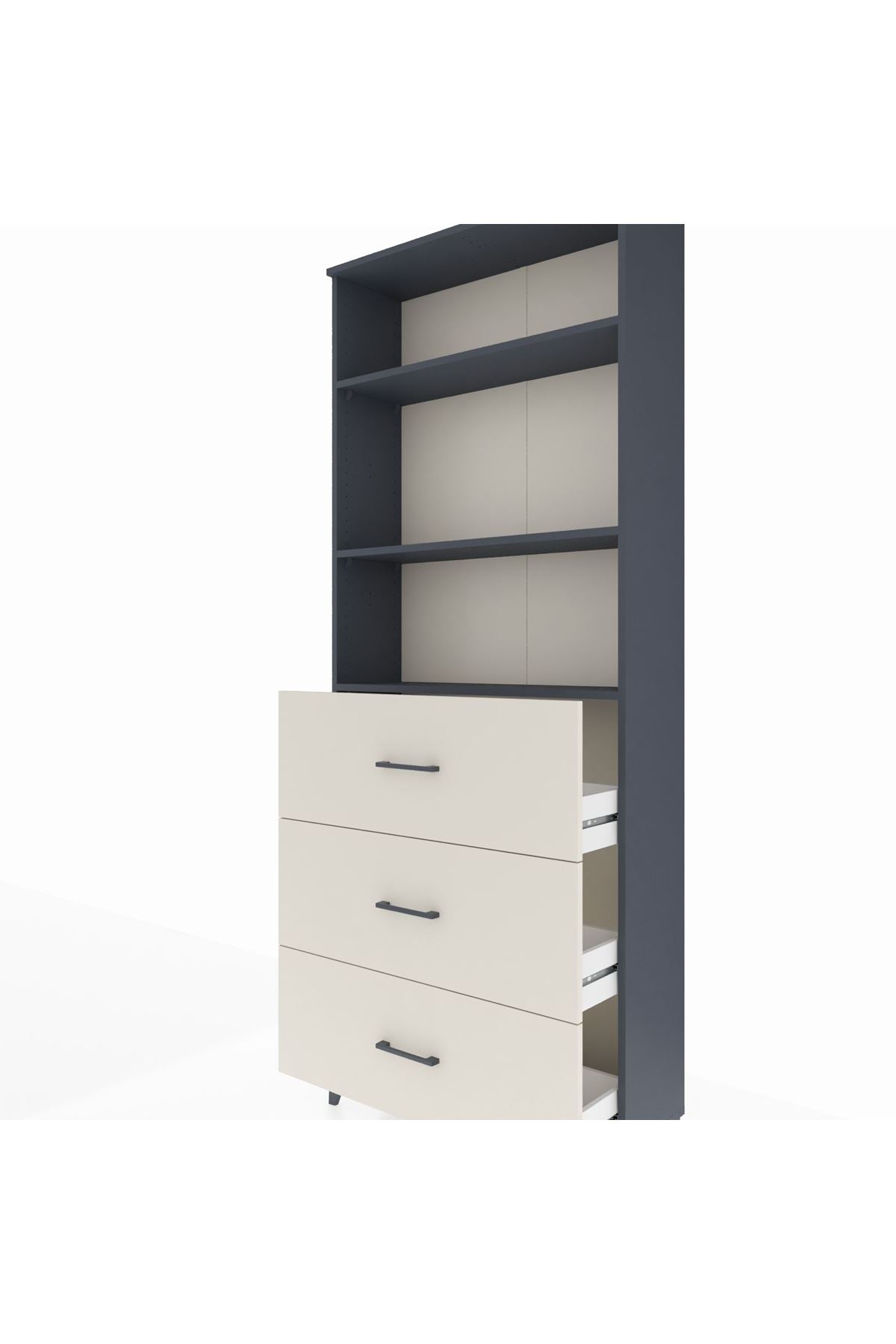 Arges Dolap 3 Raflı 3 Çekmeceli 88x30x221 - S30M135V4A
