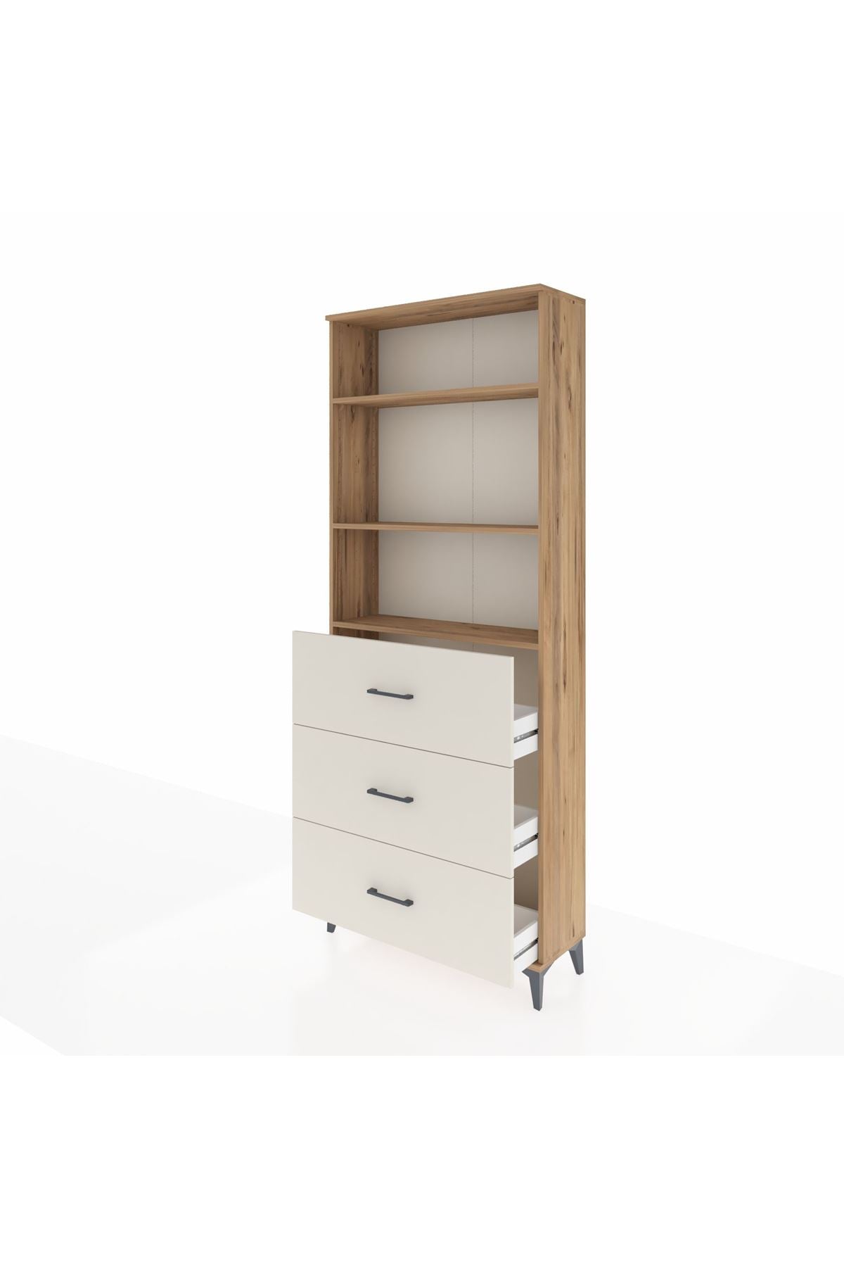 Arges Dolap 3 Raflı 3 Çekmeceli 88x30x221 - S30M135V7A