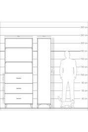 Arges Dolap 3 Raflı 3 Çekmeceli 88x30x221 - S30M135V7A