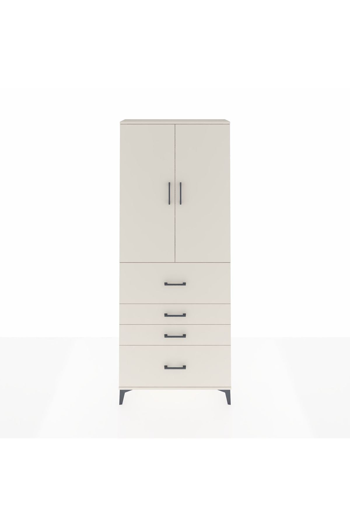 Arges Dolap 3 Raflı 4 Çekmeceli 2 Kapaklı 88x30x221 - S30M136V1A