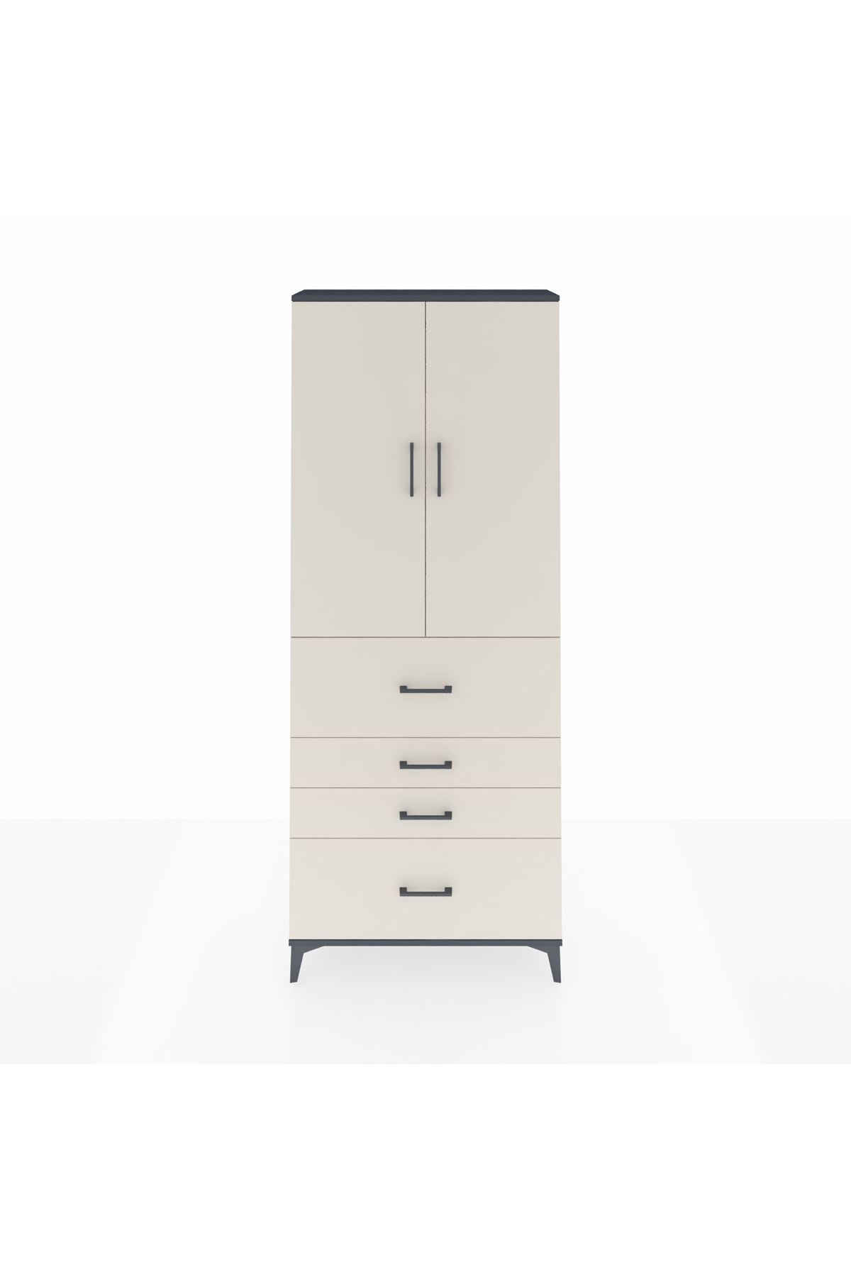 Arges Dolap 3 Raflı 4 Çekmeceli 2 Kapaklı 88x30x221 - S30M136V4A