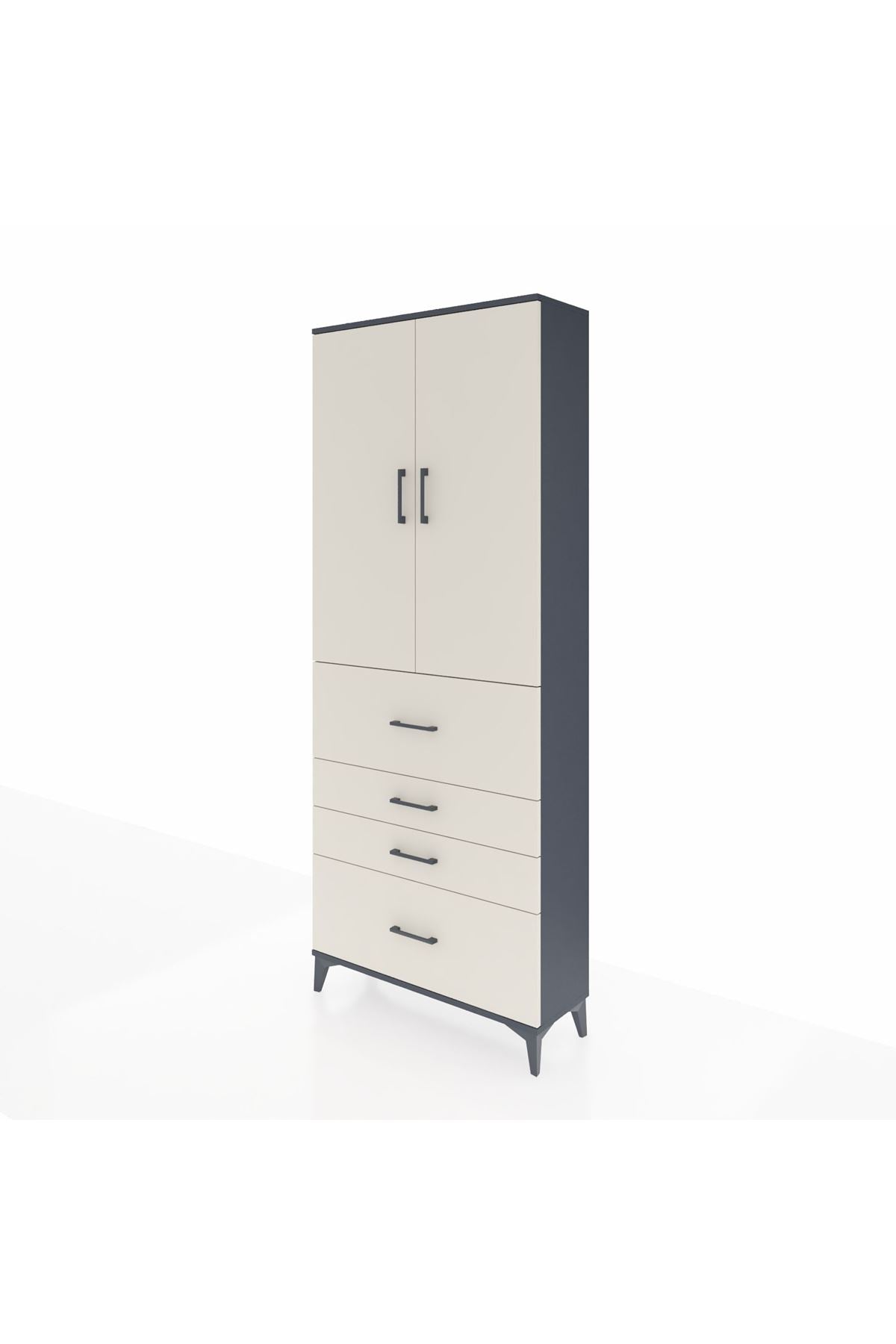 Arges Dolap 3 Raflı 4 Çekmeceli 2 Kapaklı 88x30x221 - S30M136V4A
