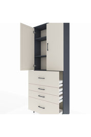 Arges Dolap 3 Raflı 4 Çekmeceli 2 Kapaklı 88x30x221 - S30M136V4A