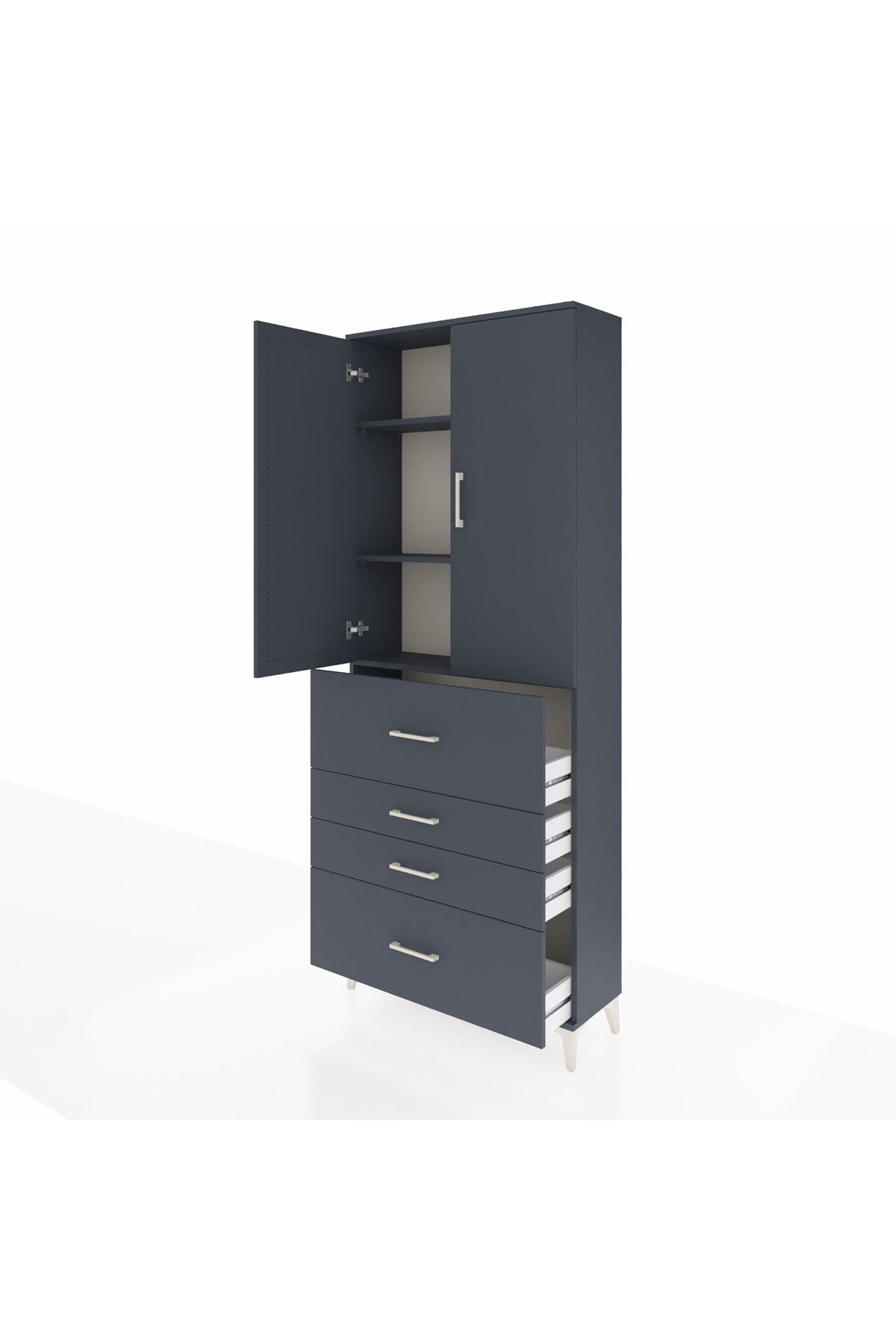 Arges Dolap 3 Raflı 4 Çekmeceli 2 Kapaklı 88x30x221 - S30M136V5A