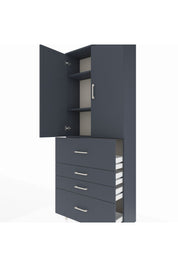 Arges Dolap 3 Raflı 4 Çekmeceli 2 Kapaklı 88x30x221 - S30M136V5A