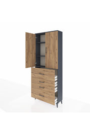 Arges Dolap 3 Raflı 4 Çekmeceli 2 Kapaklı 88x30x221 - S30M136V6A