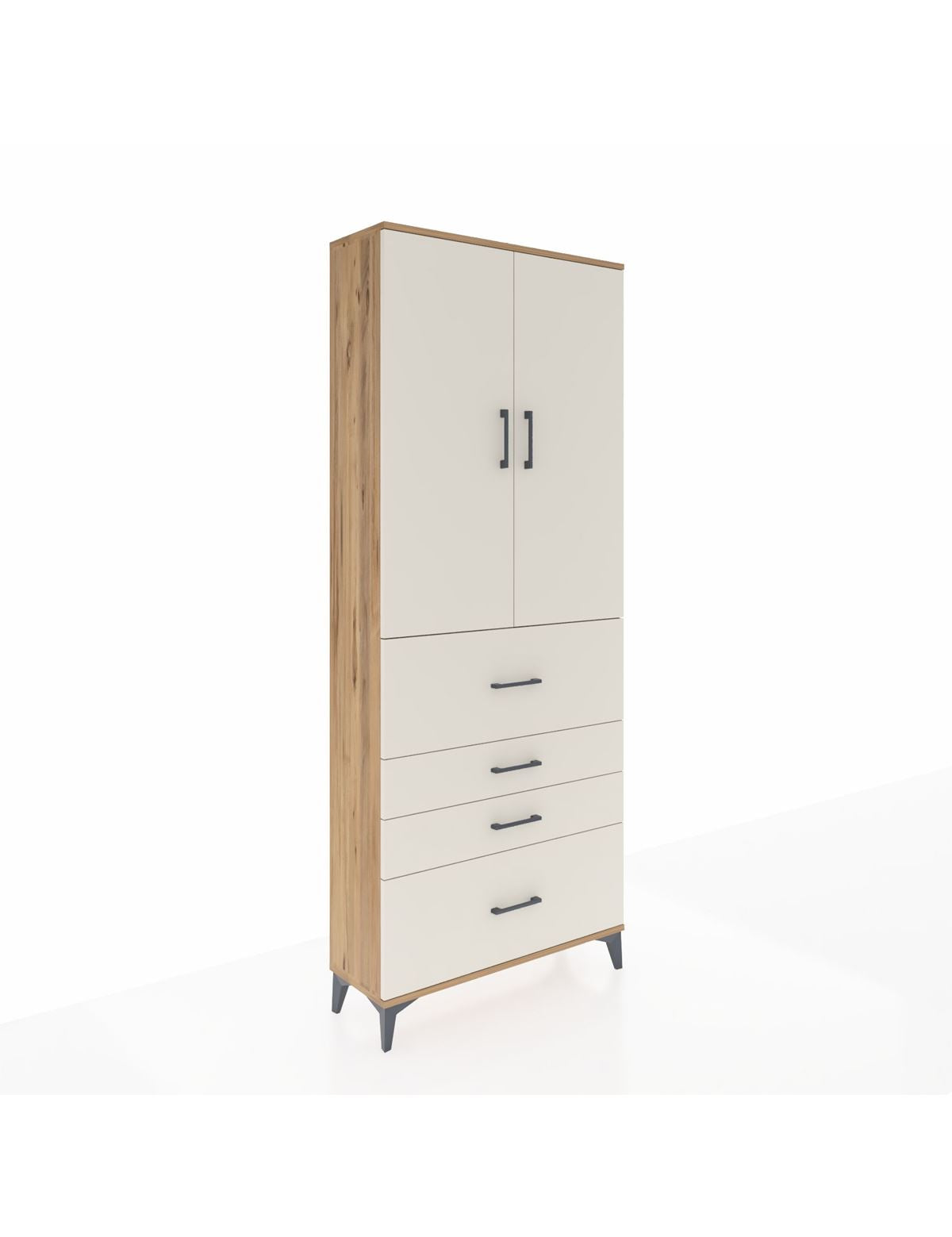 Arges Dolap 3 Raflı 4 Çekmeceli 2 Kapaklı 88x30x221 - S30M136V7A