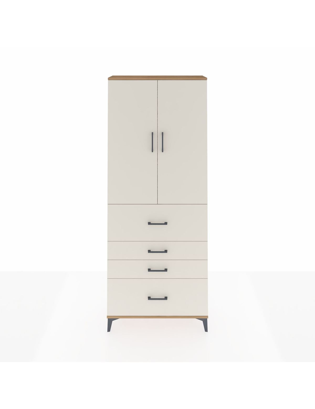 Arges Dolap 3 Raflı 4 Çekmeceli 2 Kapaklı 88x30x221 - S30M136V7A