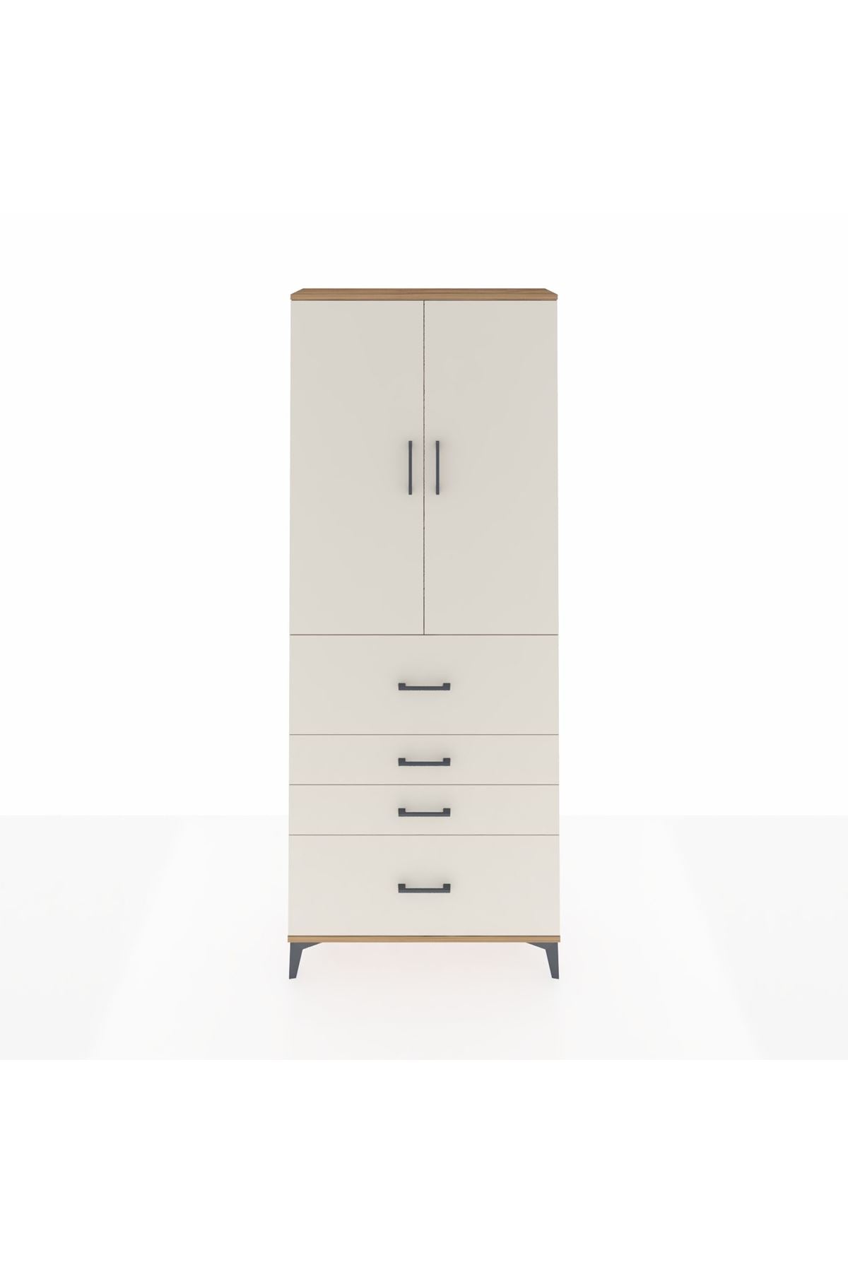 Arges Dolap 3 Raflı 4 Çekmeceli 2 Kapaklı 88x30x221 - S30M136V7A