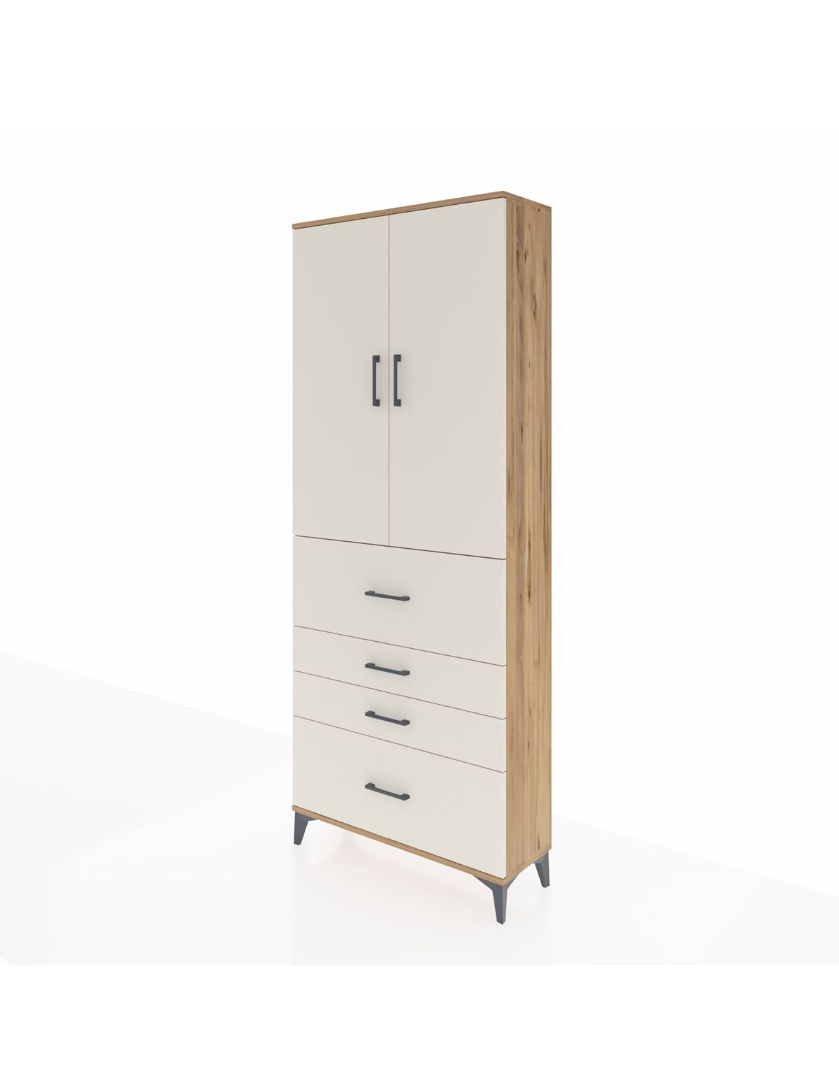 Arges Dolap 3 Raflı 4 Çekmeceli 2 Kapaklı 88x30x221 - S30M136V7A