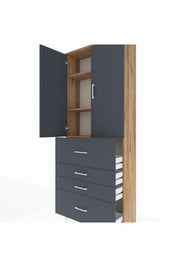 Arges Dolap 3 Raflı 4 Çekmeceli 2 Kapaklı 88x30x221 - S30M136V8A