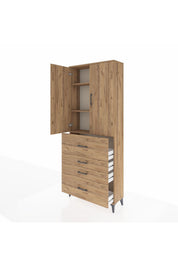 Arges Dolap 3 Raflı 4 Çekmeceli 2 Kapaklı 88x30x221 - S30M136V9A