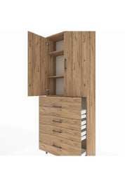 Arges Dolap 3 Raflı 4 Çekmeceli 2 Kapaklı 88x30x221 - S30M136V9A