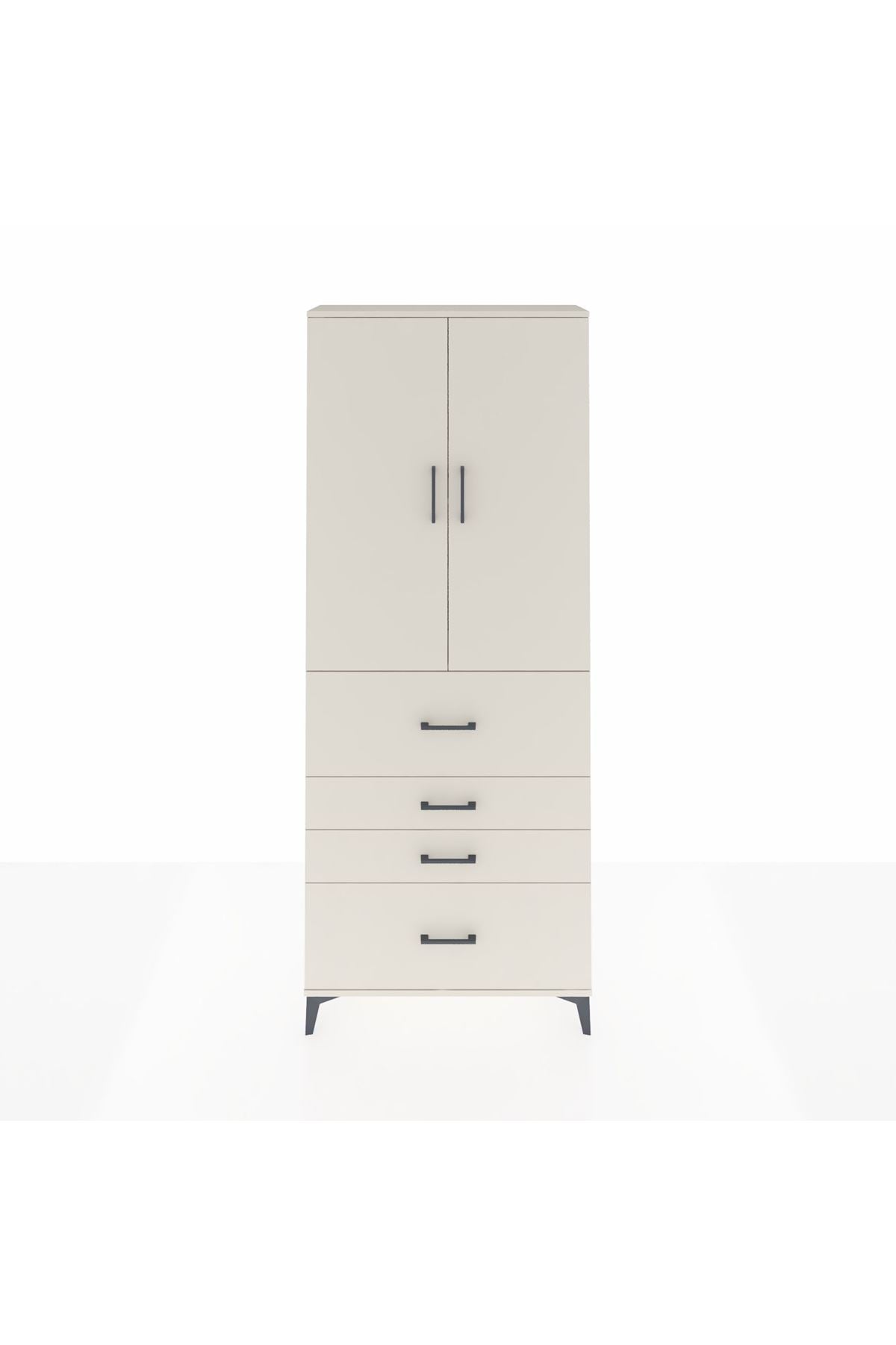 Arges Dolap 2 Raflı 4 Çekmeceli 2 Kapaklı 88x30x221 - S30M137V1A