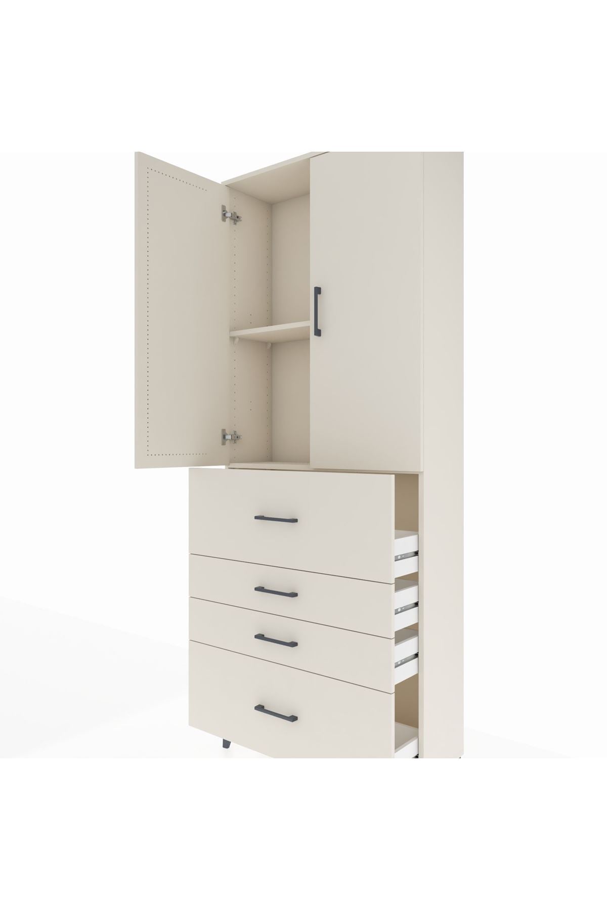 Arges Dolap 2 Raflı 4 Çekmeceli 2 Kapaklı 88x30x221 - S30M137V1A