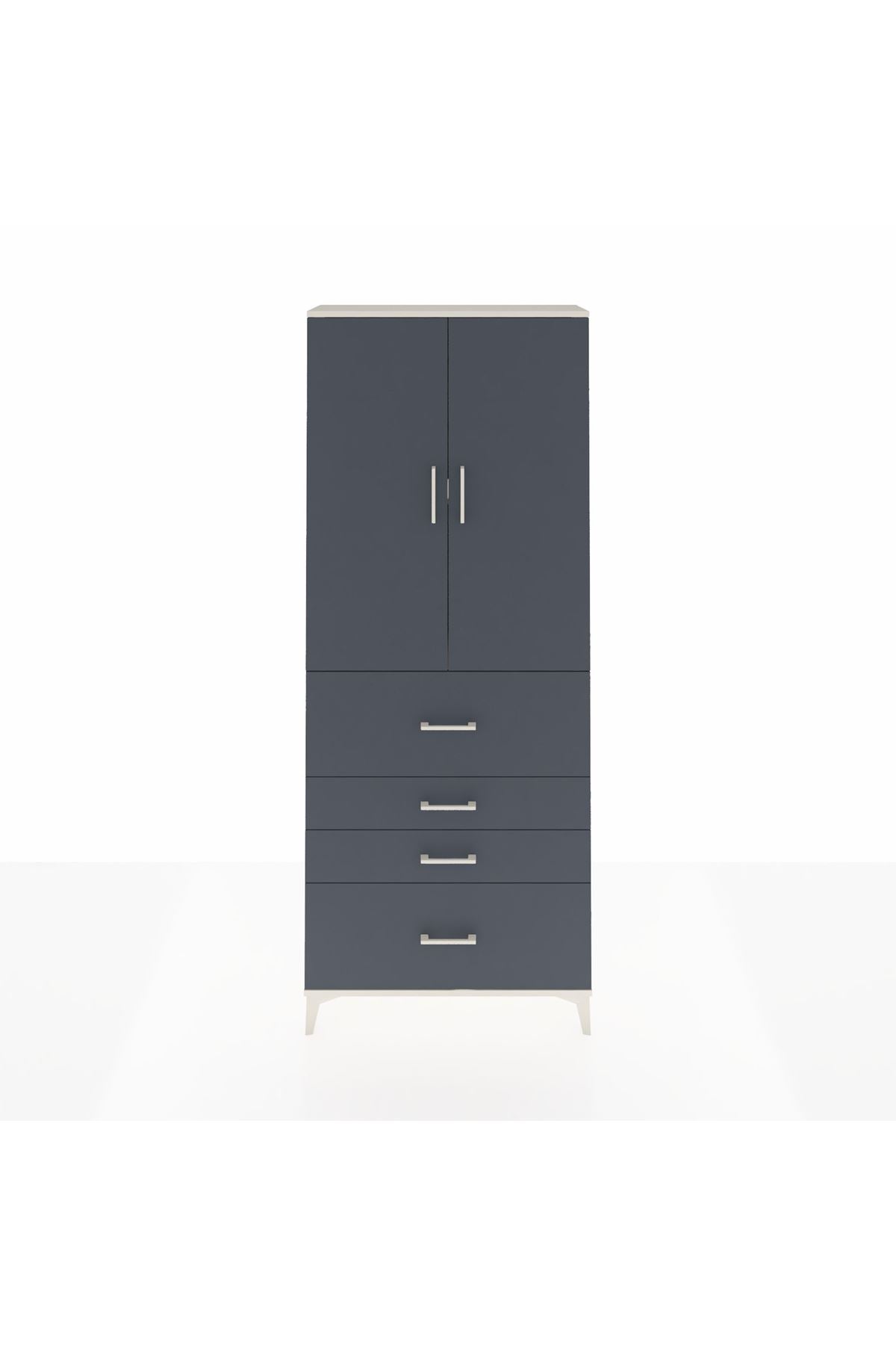 Arges Dolap 2 Raflı 4 Çekmeceli 2 Kapaklı 88x30x221 - S30M137V2A