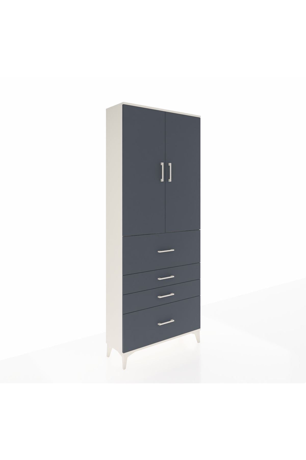 Arges Dolap 2 Raflı 4 Çekmeceli 2 Kapaklı 88x30x221 - S30M137V2A