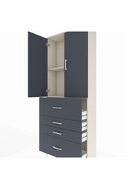Arges Dolap 2 Raflı 4 Çekmeceli 2 Kapaklı 88x30x221 - S30M137V2A