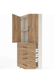 Arges Dolap 2 Raflı 4 Çekmeceli 2 Kapaklı 88x30x221 - S30M137V3A