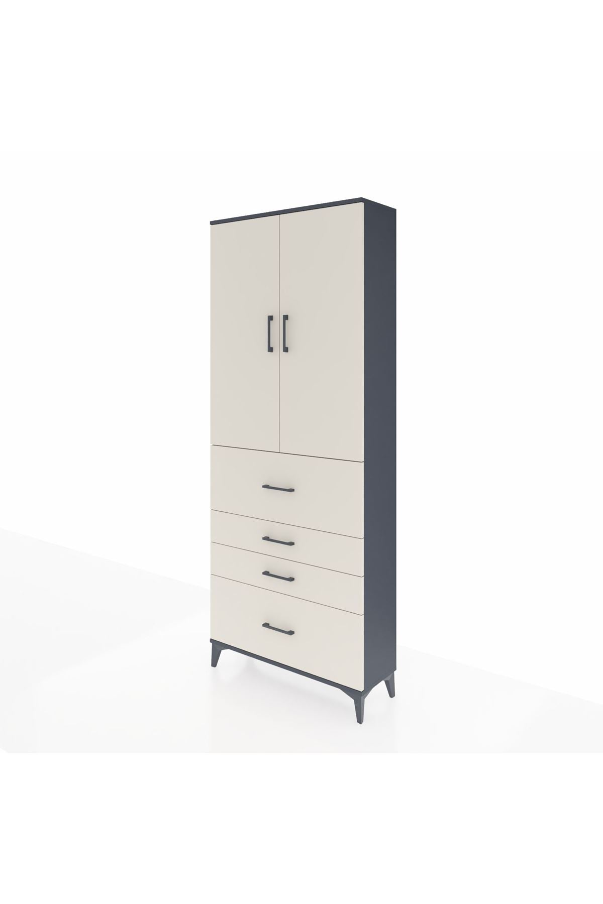 Arges Dolap 2 Raflı 4 Çekmeceli 2 Kapaklı 88x30x221 - S30M137V4A