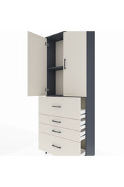 Arges Dolap 2 Raflı 4 Çekmeceli 2 Kapaklı 88x30x221 - S30M137V4A