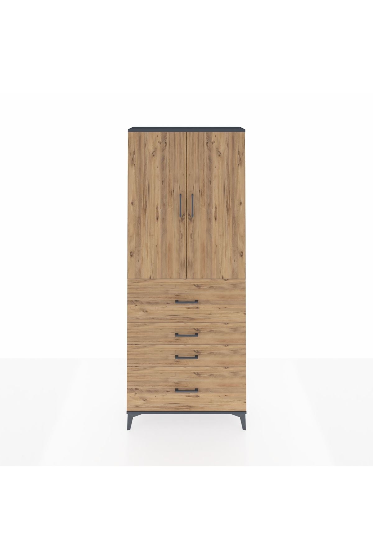 Arges Dolap 2 Raflı 4 Çekmeceli 2 Kapaklı 88x30x221 - S30M137V6A