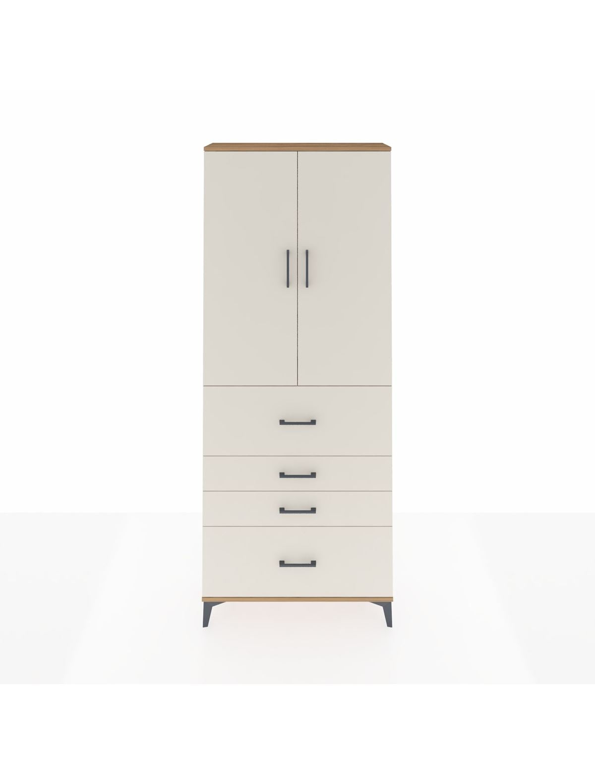 Arges Dolap 2 Raflı 4 Çekmeceli 2 Kapaklı 88x30x221 - S30M137V7A