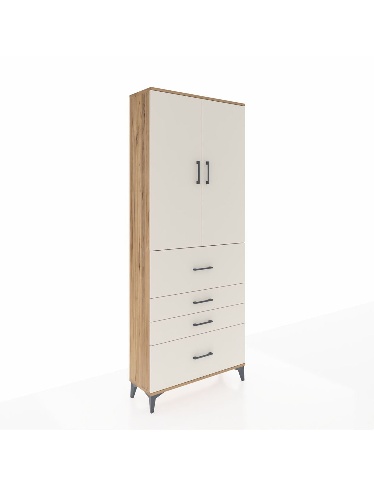 Arges Dolap 2 Raflı 4 Çekmeceli 2 Kapaklı 88x30x221 - S30M137V7A