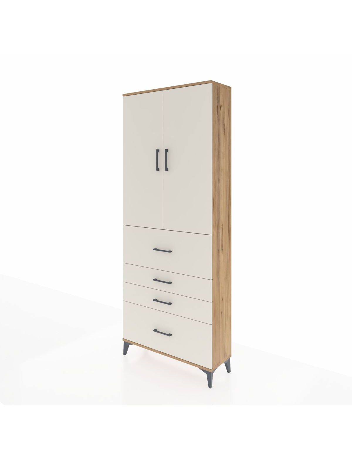 Arges Dolap 2 Raflı 4 Çekmeceli 2 Kapaklı 88x30x221 - S30M137V7A