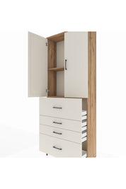 Arges Dolap 2 Raflı 4 Çekmeceli 2 Kapaklı 88x30x221 - S30M137V7A
