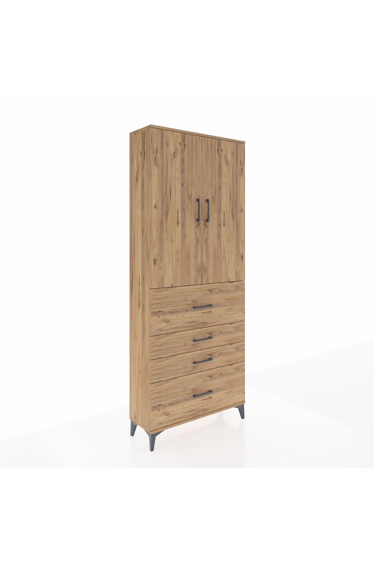 Arges Dolap 2 Raflı 4 Çekmeceli 2 Kapaklı 88x30x221 - S30M137V9A