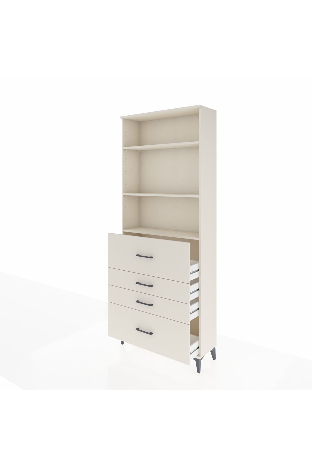 Arges Dolap 3 Raflı 4 Çekmeceli 88x30x221 - S30M138V1A