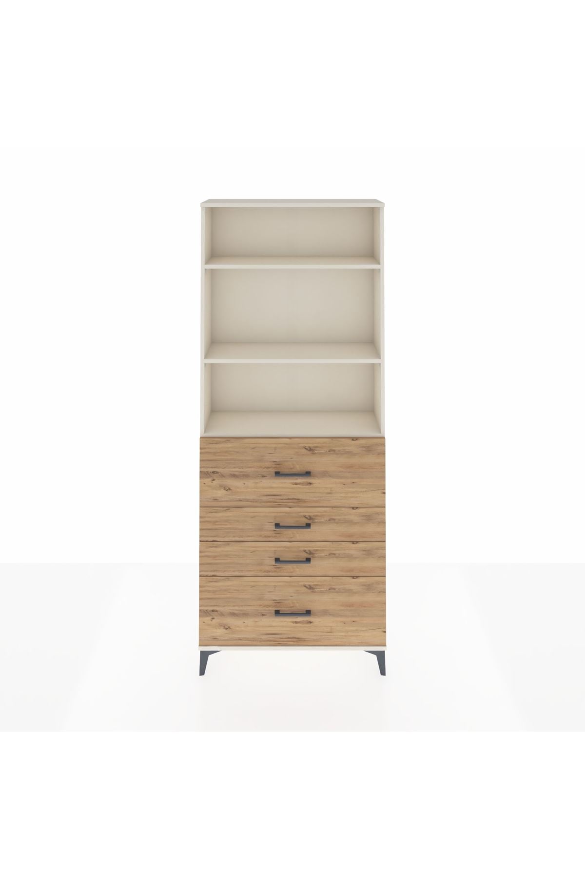 Arges Dolap 3 Raflı 4 Çekmeceli 88x30x221 - S30M138V3A