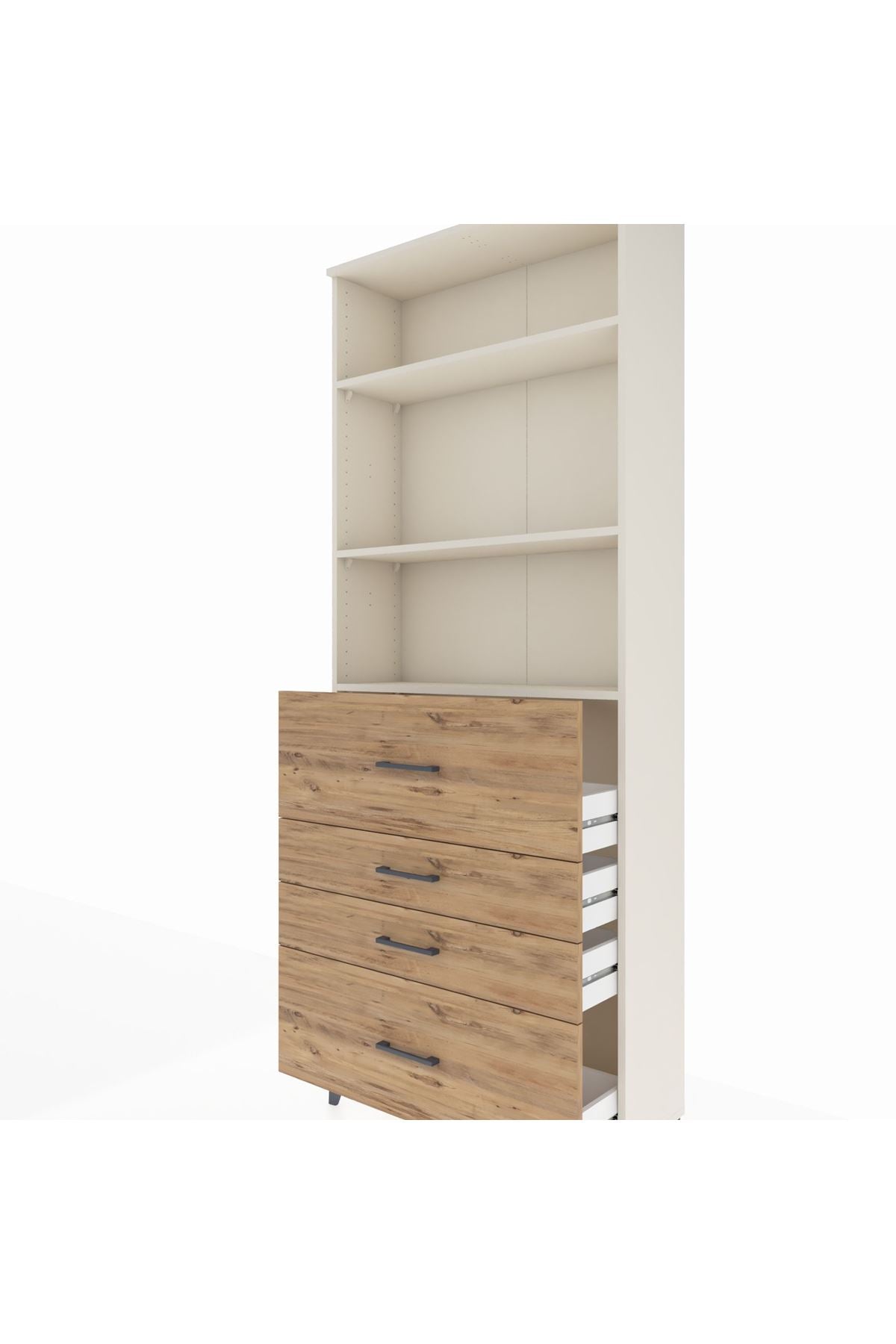 Arges Dolap 3 Raflı 4 Çekmeceli 88x30x221 - S30M138V3A