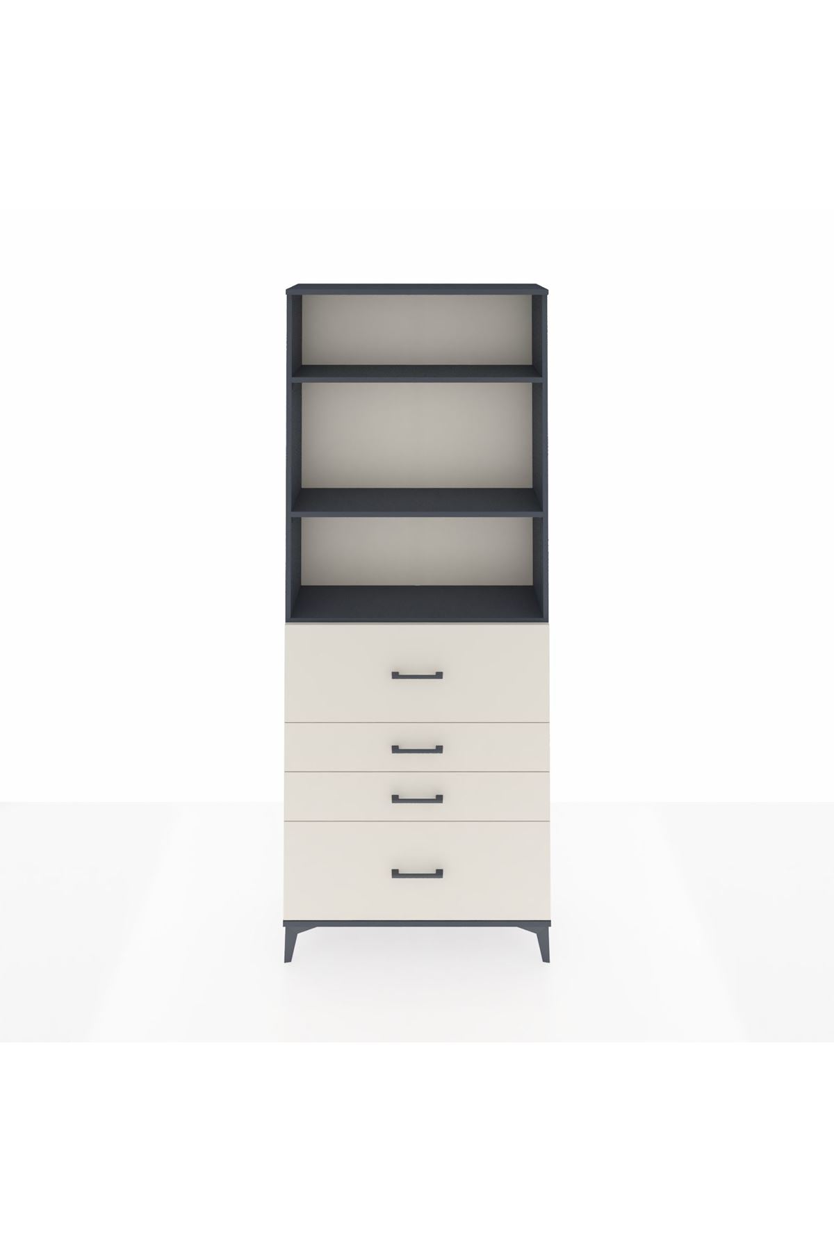Arges Dolap 3 Raflı 4 Çekmeceli 88x30x221 - S30M138V4A
