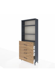 Arges Dolap 3 Raflı 4 Çekmeceli 88x30x221 - S30M138V6A